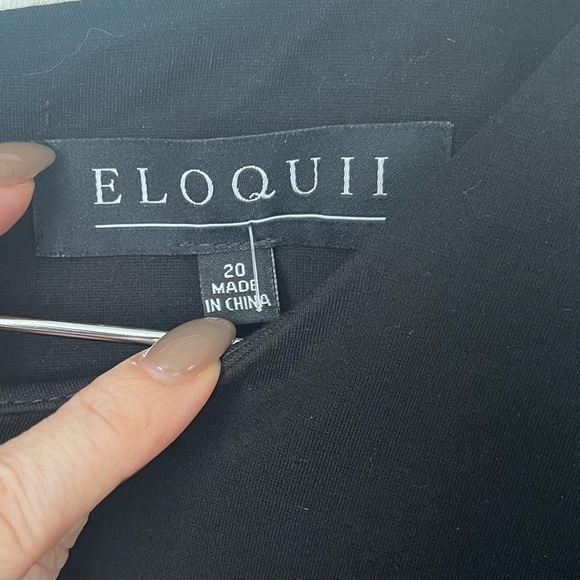 Eloquii Pearl Beaded Cuff Black Shift Dress 20 Plus Evening Cocktail Party - Picture 5 of 7